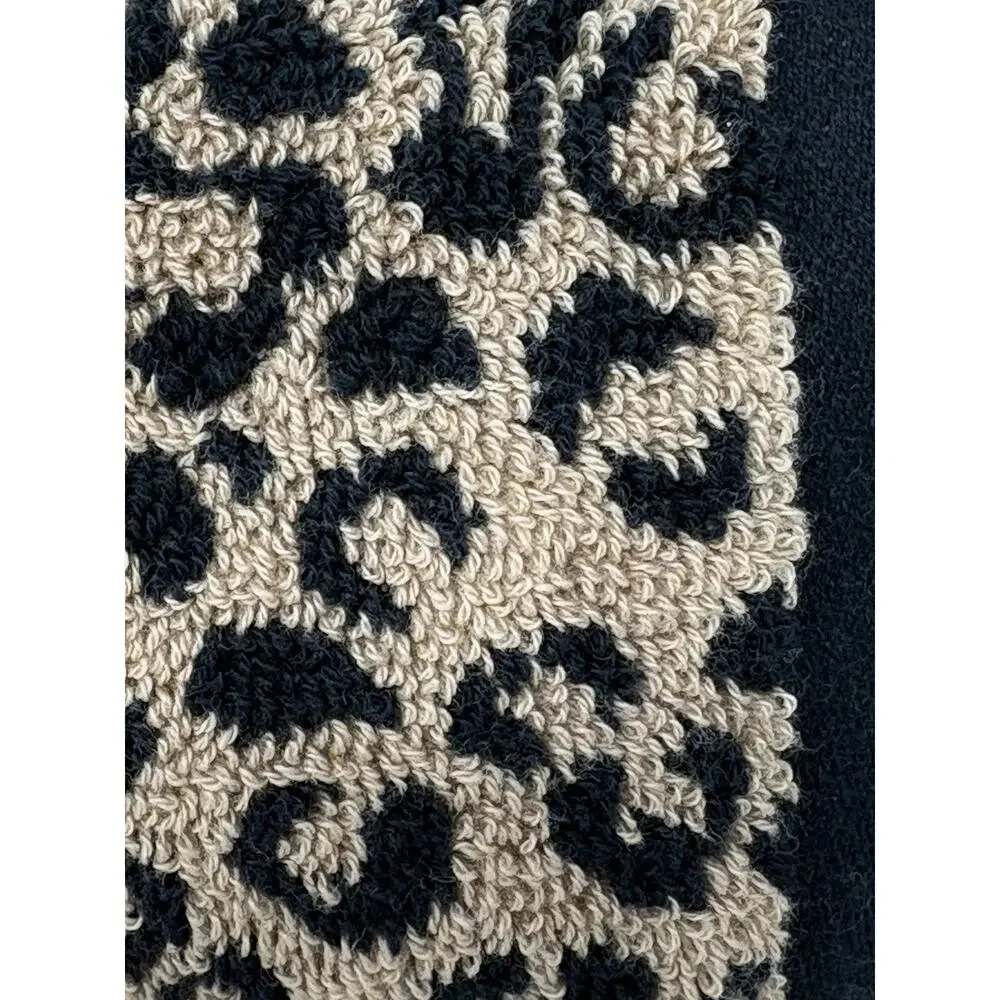 Rachel Zoe Animal Leopard Print Hand Towels Black Brown NWT Set 2 Pcs